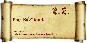 Mag Róbert névjegykártya
